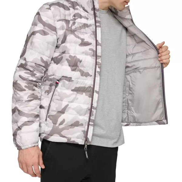 imageTommy Hilfiger Mens Legacy Ultra Loft Lightweight Packable Puffer Jacket Standard and Big ampamp TallWhite Camouflage