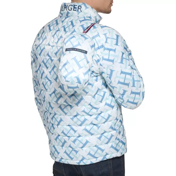 imageTommy Hilfiger Mens Legacy Ultra Loft Lightweight Packable Puffer Jacket Standard and Big ampamp TallWhite Th Logo Print