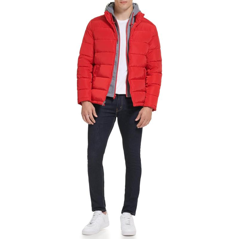 imageKenneth Cole Mens Puffer JacketHorizontal Quilted Red