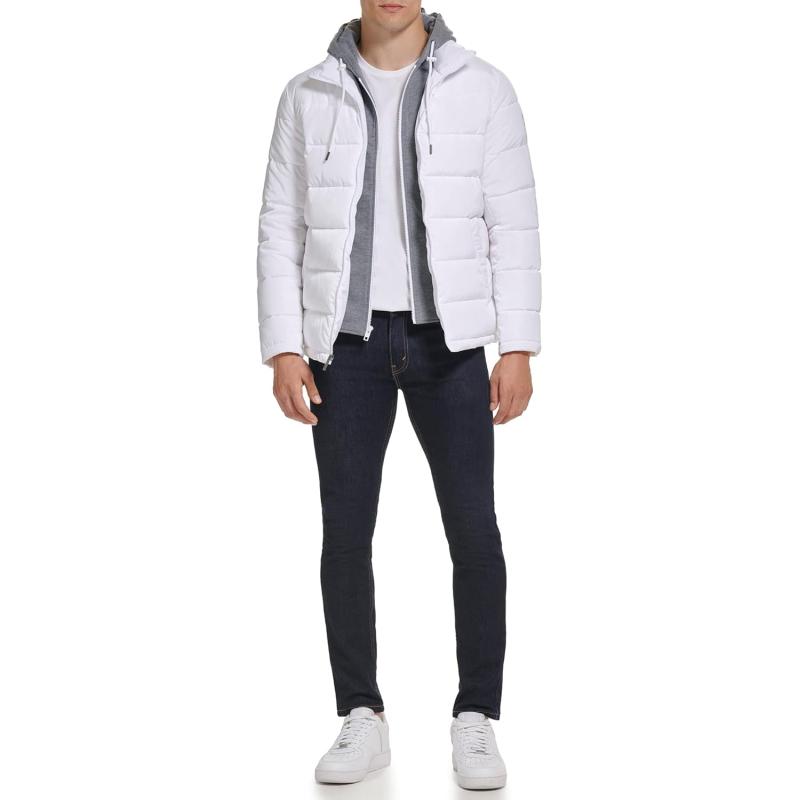 Horizontal Quilted White