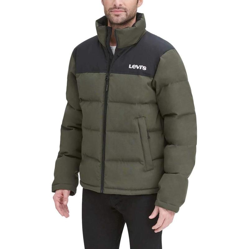 imageLevis mens Arctic Cloth Retro Bubble Puffer JacketOlive Black