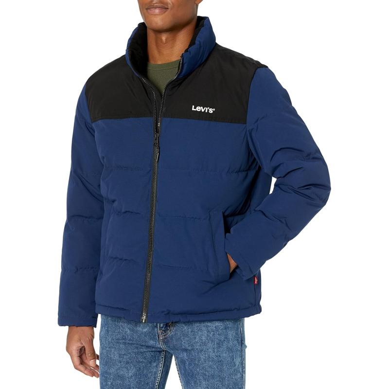imageLevis mens Arctic Cloth Retro Bubble Puffer JacketRoyal Blue Black