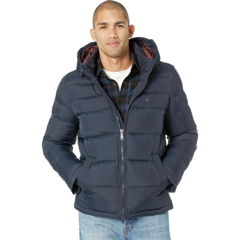 imageTommy Hilfiger Mens Down Alternative Hooded Puffer Jacket Standard and Big ampamp TallMidnight