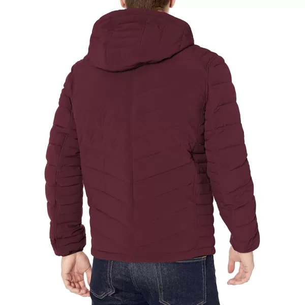 imageAndrew Marc Mens Packable Puffer JacketChevron Quilt Merlot