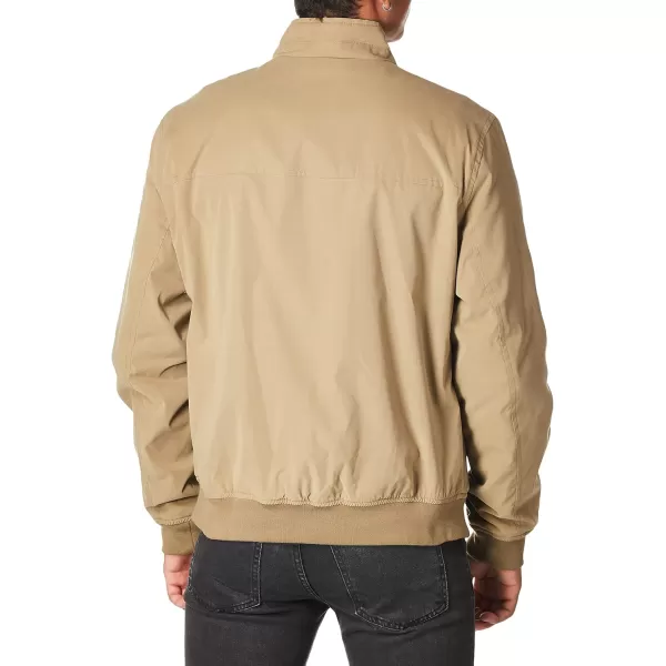 imageDOCKERS Mens Micro Twill Golf Stand Collar Bomber JacketKhaki