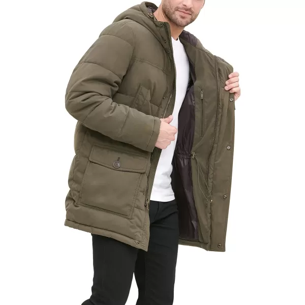 imageDOCKERS Mens Micro Twill Long Hooded ParkaOlive