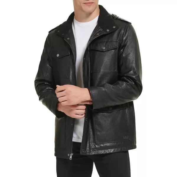 imageKenneth Cole Mens Trucker JacketGlossy Trucker Black