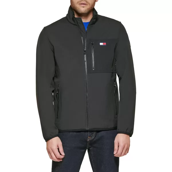 imageTommy Hilfiger Mens Active Soft Shell JacketBlack Tech Pocket