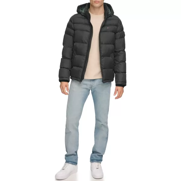 imageTommy Hilfiger Mens Down Alternative Hooded Puffer Jacket Standard and Big ampamp TallDeep Black