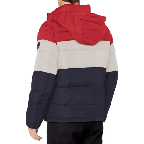 imageTommy Hilfiger Mens Down Alternative Hooded Puffer Jacket Standard and Big ampamp TallRedIceNavy