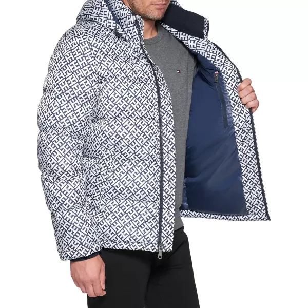 imageTommy Hilfiger Mens Down Alternative Hooded Puffer Jacket Standard and Big ampamp TallTommy Logo Print