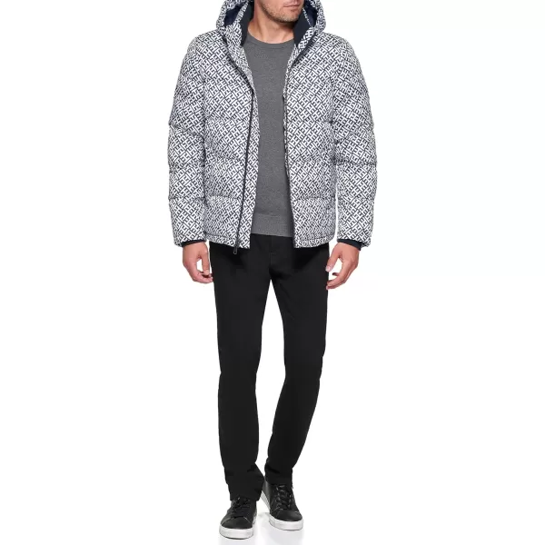 imageTommy Hilfiger Mens Down Alternative Hooded Puffer Jacket Standard and Big ampamp TallTommy Logo Print