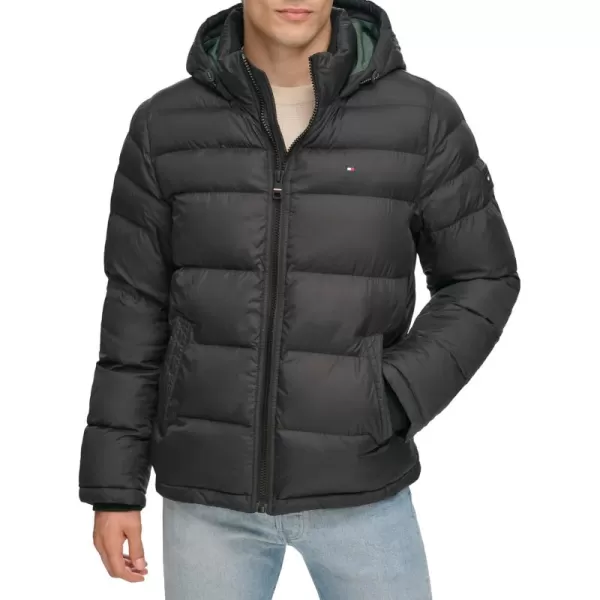 imageTommy Hilfiger Mens Down Alternative Hooded Puffer Jacket Standard and Big ampamp TallDeep Black