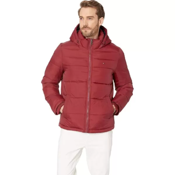 imageTommy Hilfiger Mens Down Alternative Hooded Puffer Jacket Standard and Big ampamp TallDeep Red