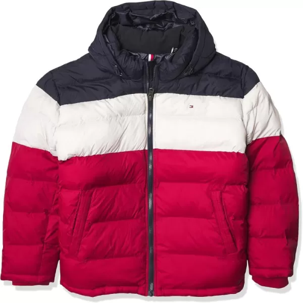 imageTommy Hilfiger Mens Down Alternative Hooded Puffer Jacket Standard and Big ampamp TallMidnightIceRed