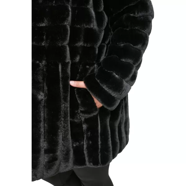 imageKenneth Cole Womens Classic Mink Style Faux Fur CoatClassic Mink Black