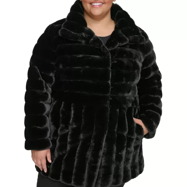 imageKenneth Cole Womens Classic Mink Style Faux Fur CoatClassic Mink Black