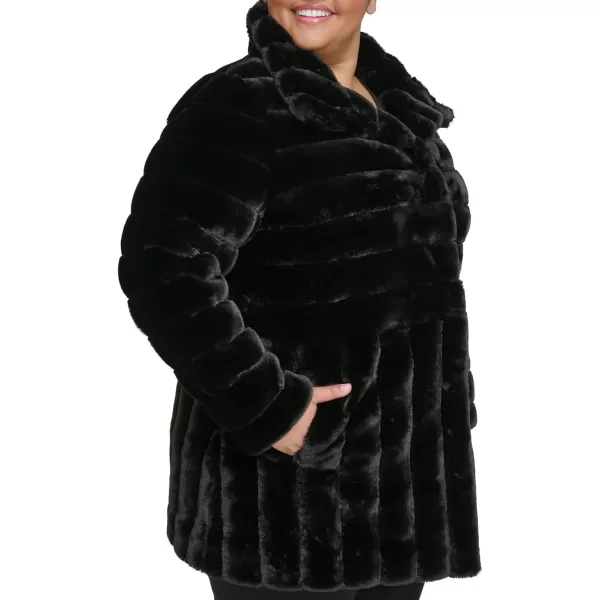 imageKenneth Cole Womens Classic Mink Style Faux Fur CoatClassic Mink Black