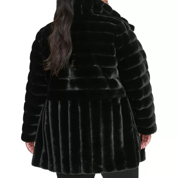 imageKenneth Cole Womens Classic Mink Style Faux Fur CoatClassic Mink Black