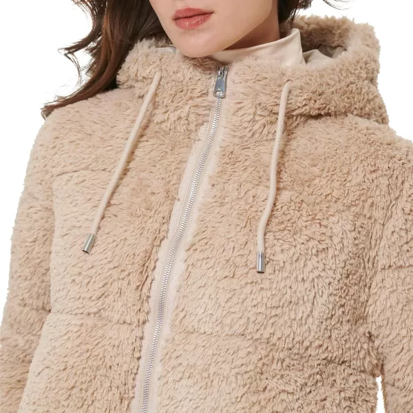 imageKenneth Cole Womens Classic Mink Style Faux Fur CoatDrawstring Mink Champagne