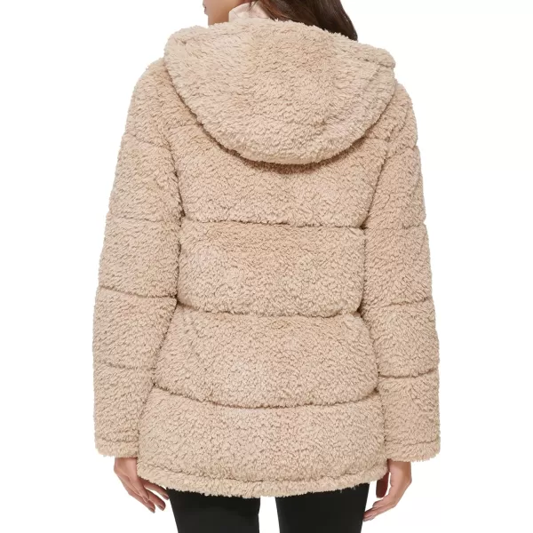 imageKenneth Cole Womens Classic Mink Style Faux Fur CoatDrawstring Mink Champagne