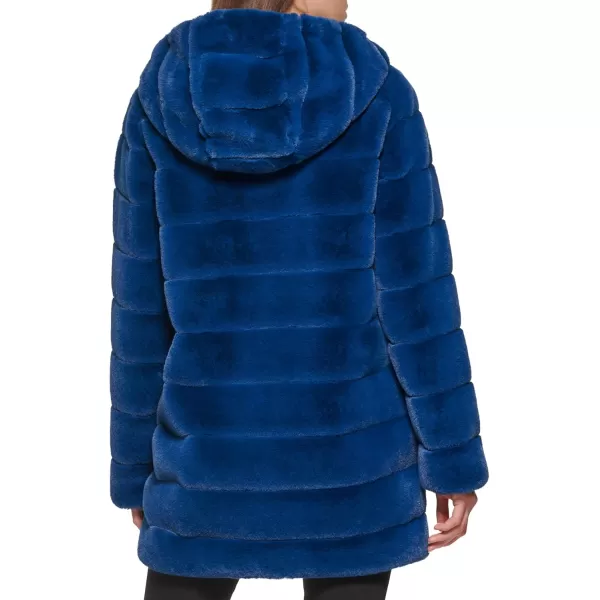 imageKenneth Cole Womens Classic Mink Style Faux Fur CoatHooded Mink Teal
