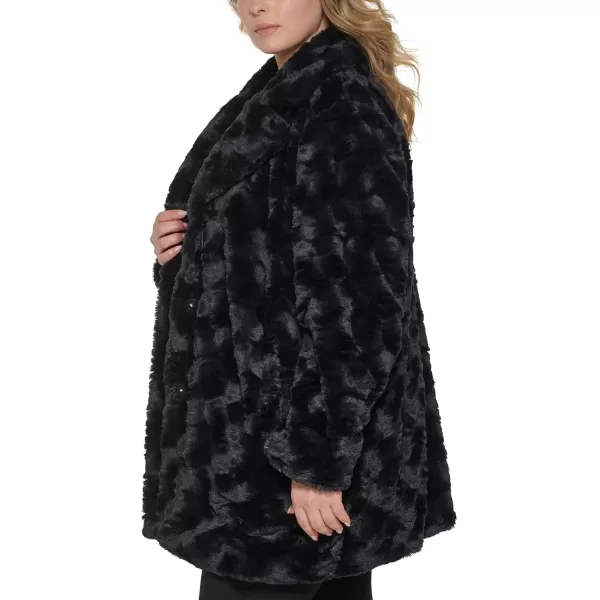 imageKenneth Cole Womens Classic Mink Style Faux Fur CoatMink Style Black 1