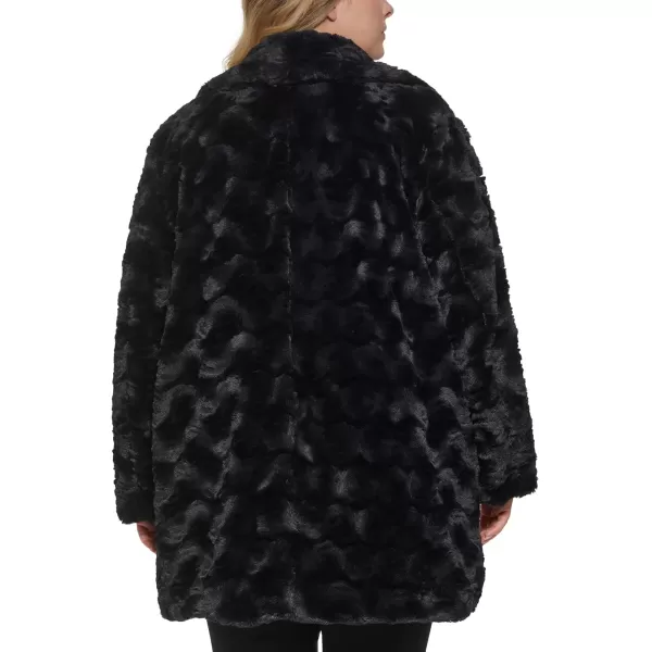 imageKenneth Cole Womens Classic Mink Style Faux Fur CoatMink Style Black 1