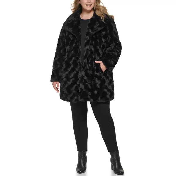 imageKenneth Cole Womens Classic Mink Style Faux Fur CoatMink Style Black 1