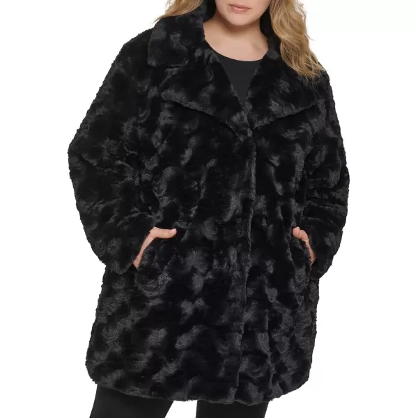 imageKenneth Cole Womens Classic Mink Style Faux Fur CoatMink Style Black 1