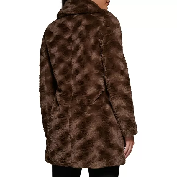imageKenneth Cole Womens Classic Mink Style Faux Fur CoatMink Style Chocolate