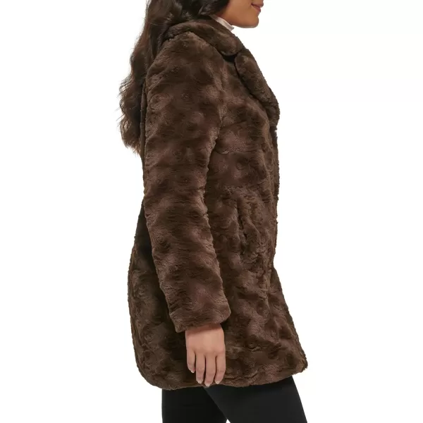 imageKenneth Cole Womens Classic Mink Style Faux Fur CoatMink Style Chocolate