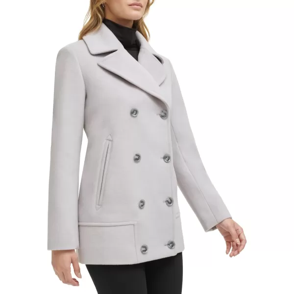 imageKenneth Cole Womens Double Breast Notch Collar Button Details Wool CoatButton Stone