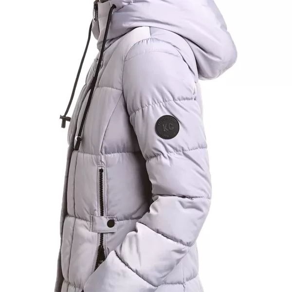 imageKenneth Cole Womens Heavy Weight Down Puffer JacketBox Quilted Light Grey