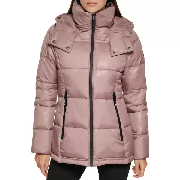 imageKenneth Cole Womens Heavy Weight Down Puffer JacketHorizontal Zip Bark 1