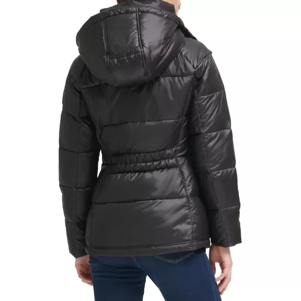 imageKenneth Cole Womens Heavy Weight Down Puffer JacketHorizontal Zip Black