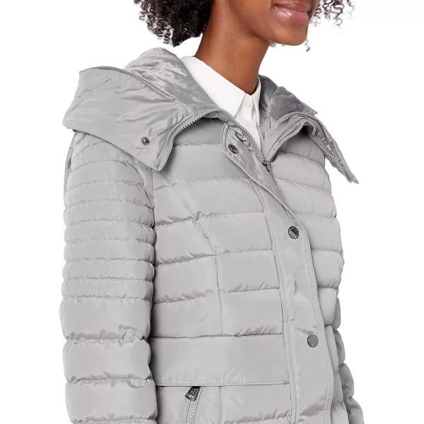 imageKenneth Cole Womens Heavy Weight Down Puffer JacketWaist Detail Sleet