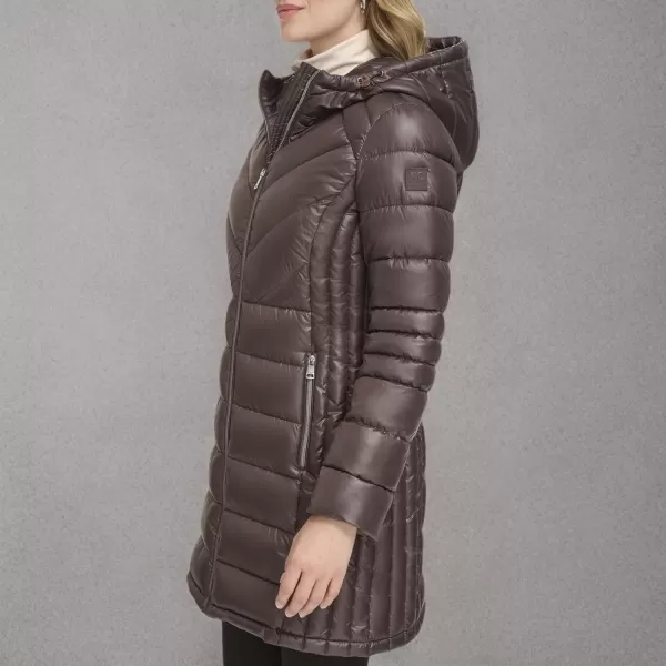 imageKenneth Cole Womens Puffer JacketFull Zip Chocolate