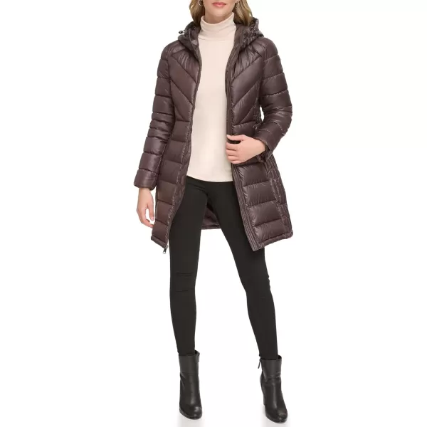 imageKenneth Cole Womens Puffer JacketFull Zip Chocolate