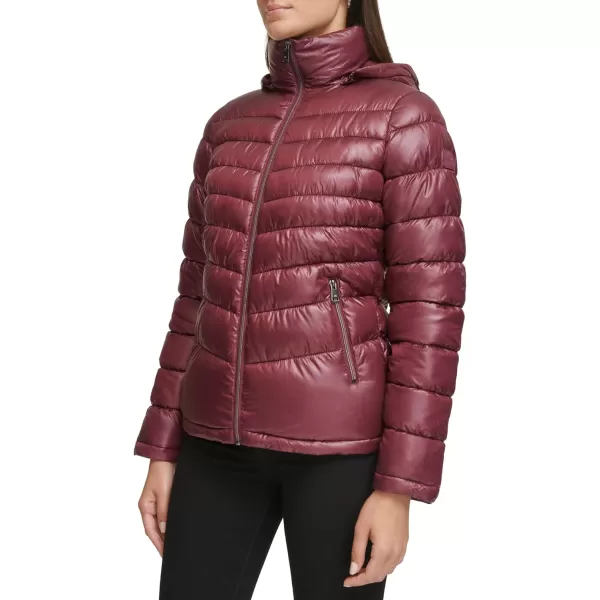 imageKenneth Cole Womens Puffer JacketHooded Packable Wine