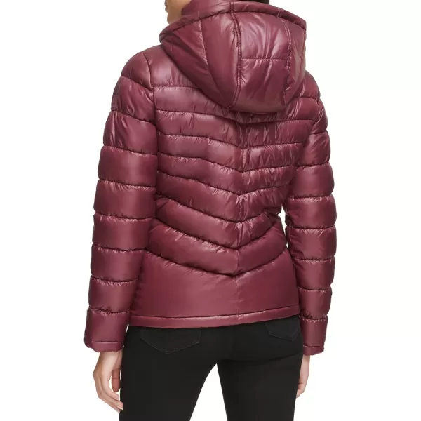 imageKenneth Cole Womens Puffer JacketHooded Packable Wine