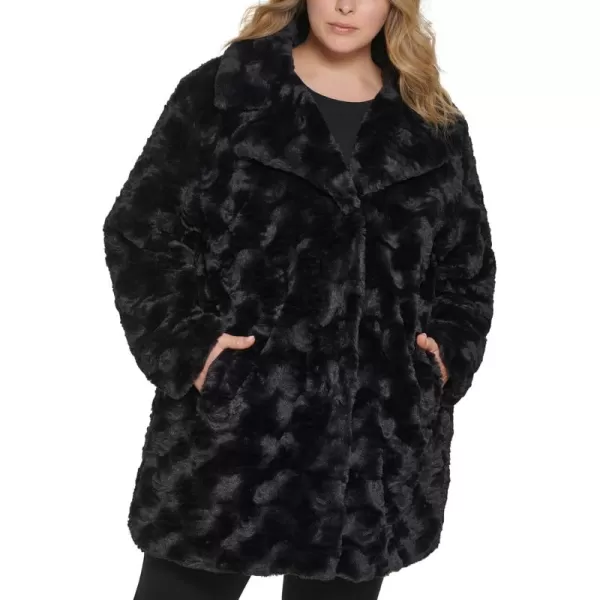 imageKenneth Cole Womens Classic Mink Style Faux Fur CoatMink Style Black 1