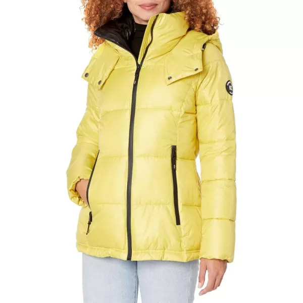 imageKenneth Cole Womens Heavy Weight Down Puffer JacketHorizontal Zip Highlighter