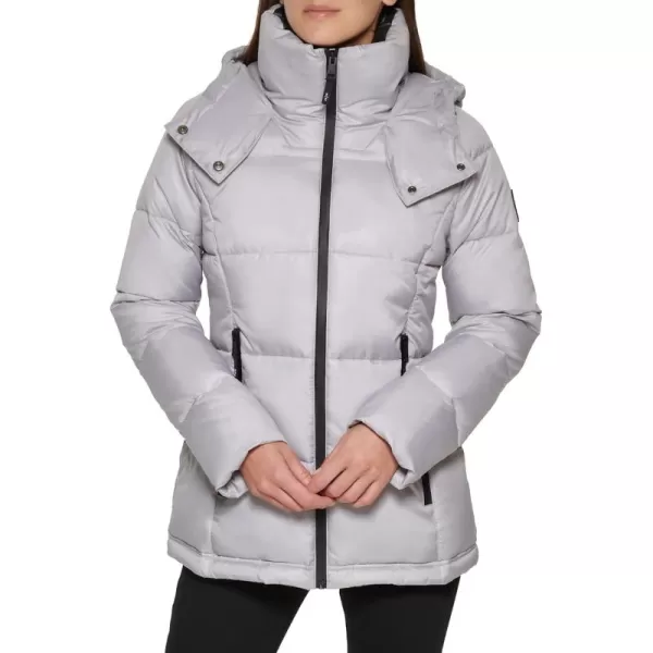 imageKenneth Cole Womens Heavy Weight Down Puffer JacketHorizontal Zip Silver 1