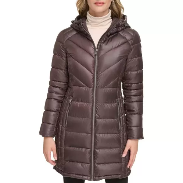 imageKenneth Cole Womens Puffer JacketFull Zip Chocolate