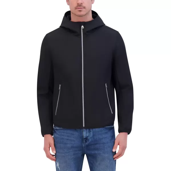 imageKenneth Cole Mens Hooded Soft Shell with Coil Zip DetailBlack