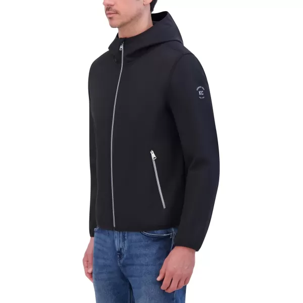 imageKenneth Cole Mens Hooded Soft Shell with Coil Zip DetailBlack