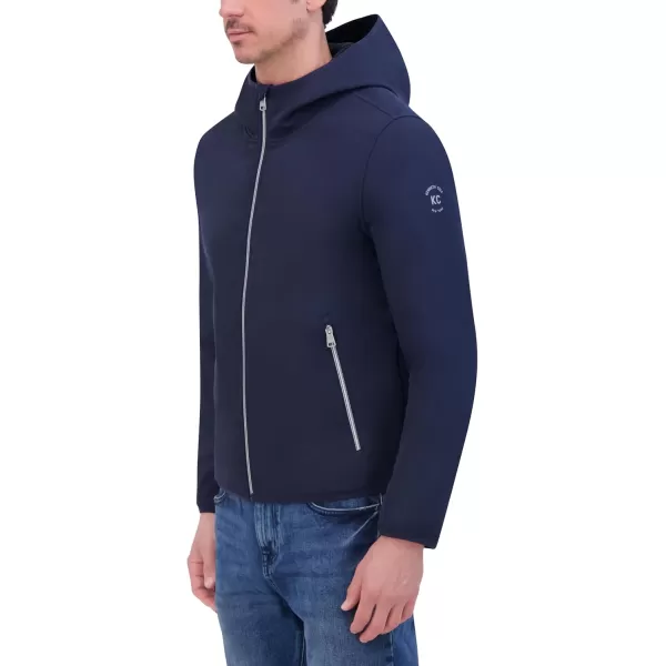 imageKenneth Cole Mens Hooded Soft Shell with Coil Zip DetailNavy