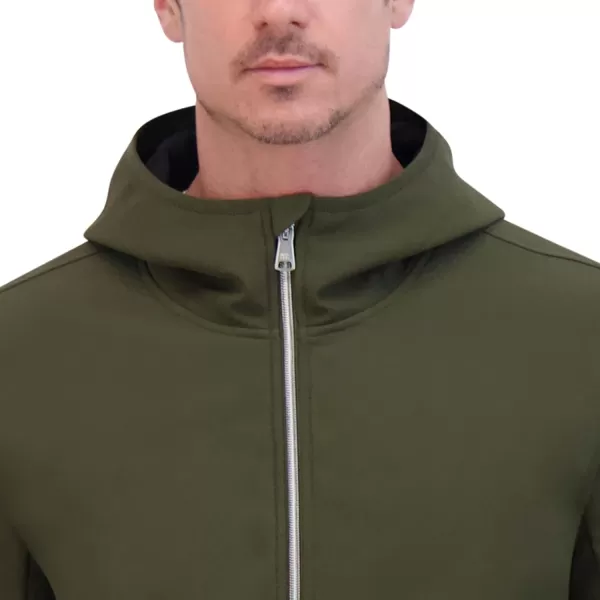 imageKenneth Cole Mens Hooded Soft Shell with Coil Zip DetailOlive