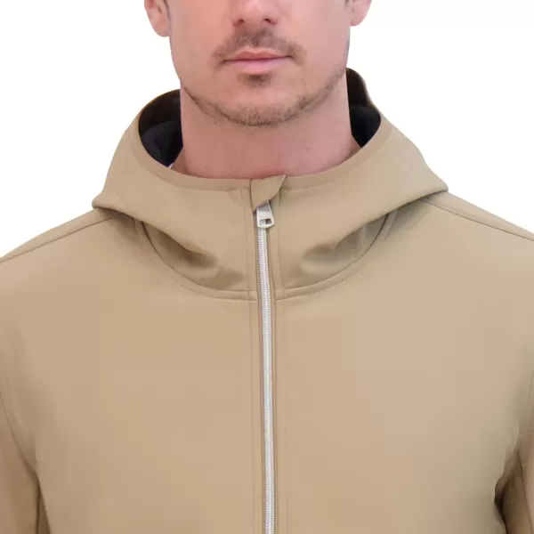 imageKenneth Cole Mens Hooded Soft Shell with Coil Zip DetailTan